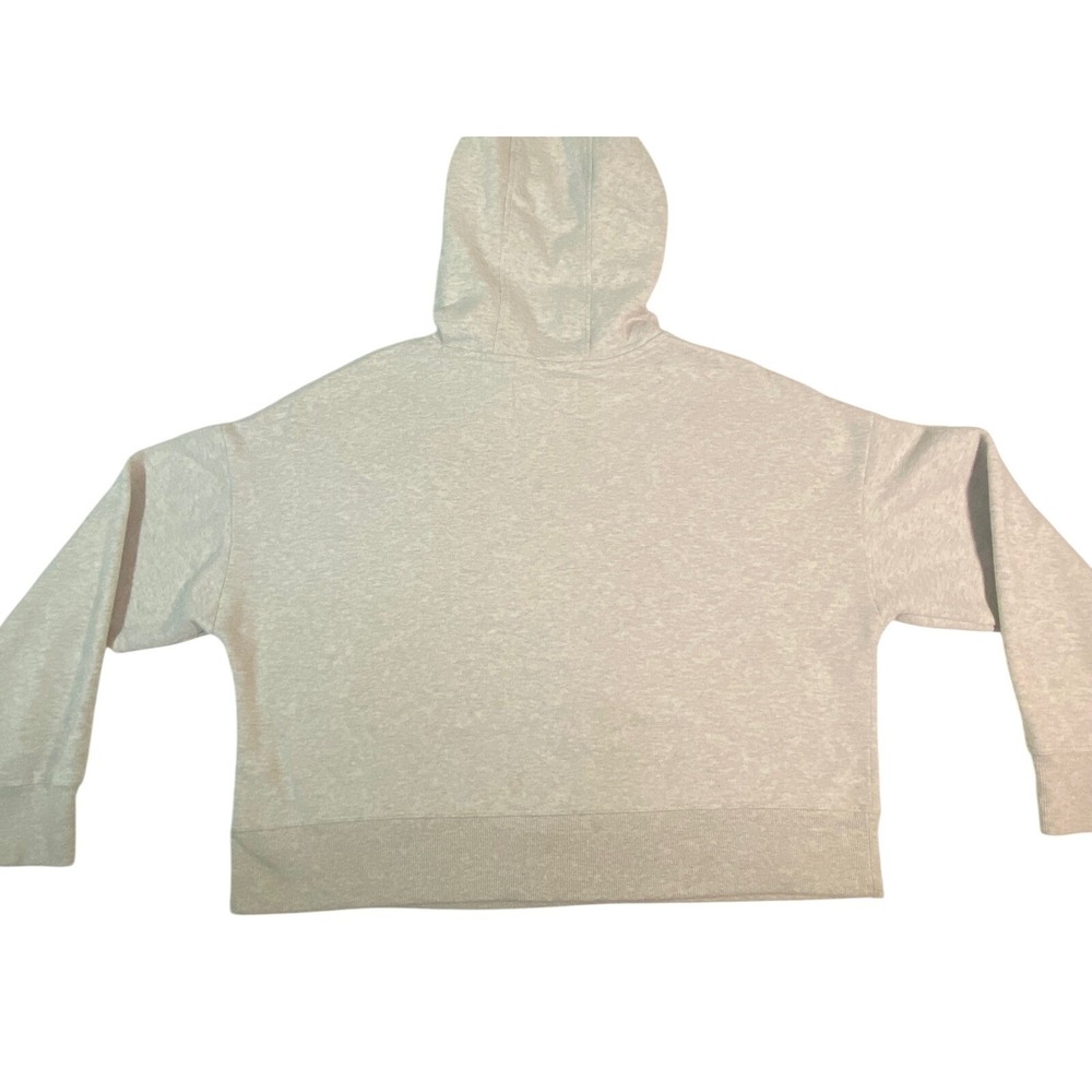 Calvin Klein Jeans Womens Lg Hoodie Gray Metallic Silver Logo Cropped Pullover - Picture 7 of 7